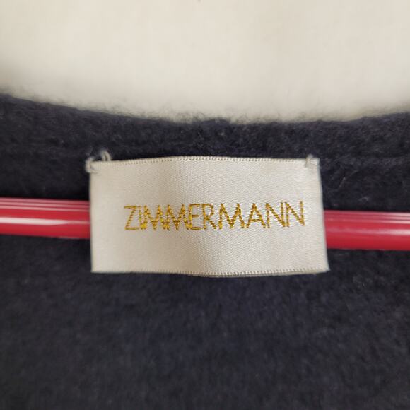 Zimmerman black cashmere vneck hooded sweater Size 10 Luxe Designer Cozycore - Picture 3 of 6